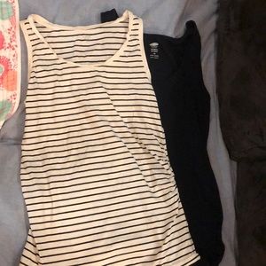 Two Maternity Tanks. Old Navy blue and GAP striped
